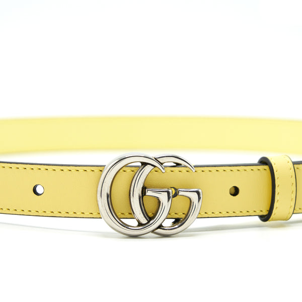 Gucci Size75 Leather Belt GG Buckle Yellow SHW