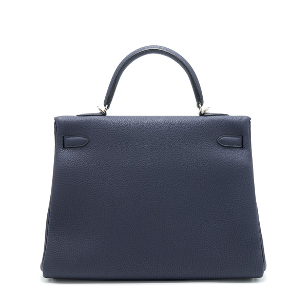 Hermes Kelly 35 Togo Blue Nuit SHW Stamp A