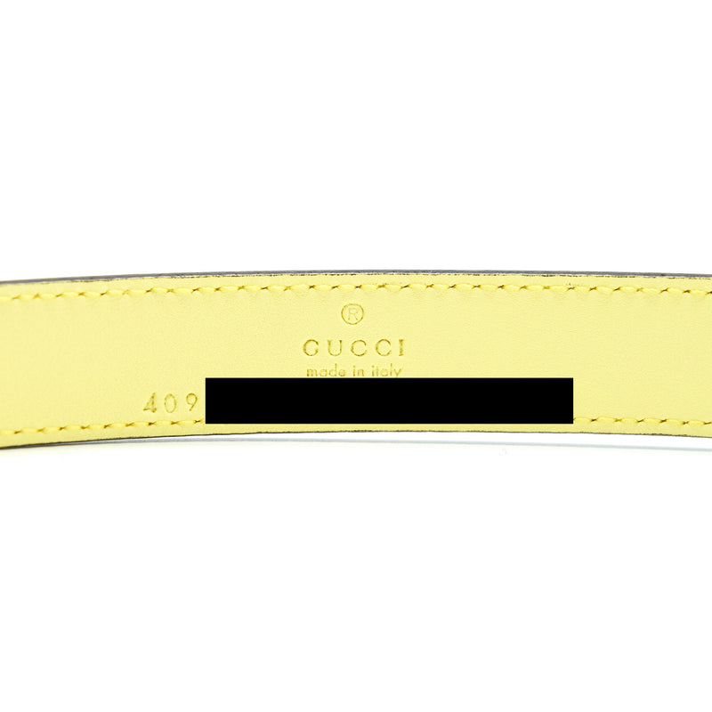 Gucci Size75 Leather Belt GG Buckle Yellow SHW