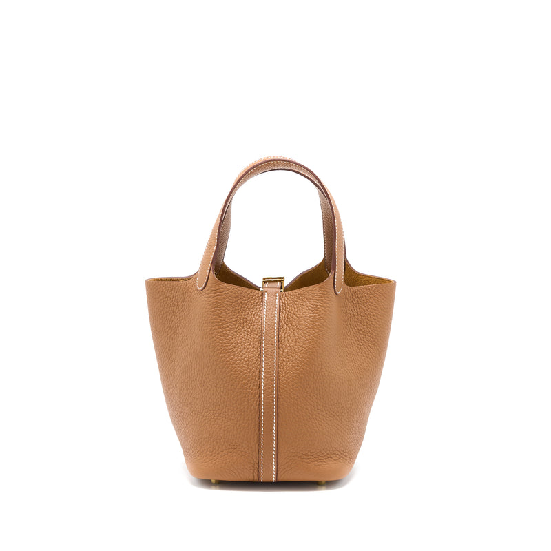Hermes Picotin 18 Lock Bag Clemence Gold GHW Stamp Z