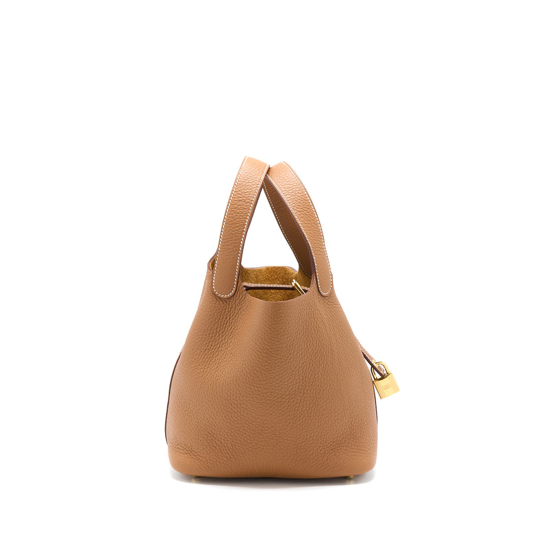 Hermes Picotin 18 Lock Bag Clemence Gold GHW Stamp Z