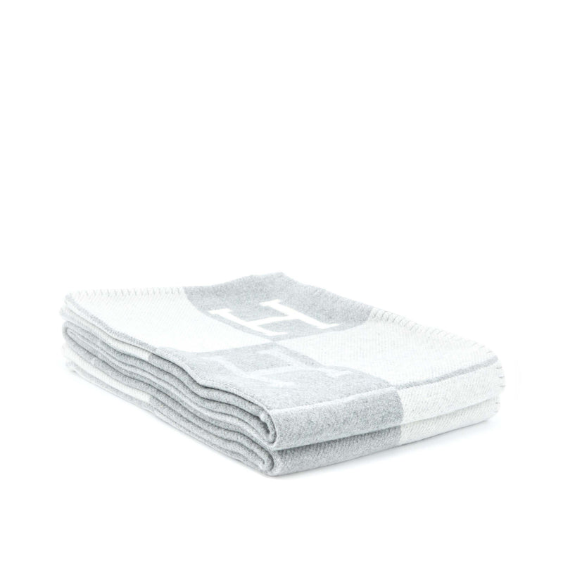 Hermes Avalon Throw Blanket Ecru/Gris Clair