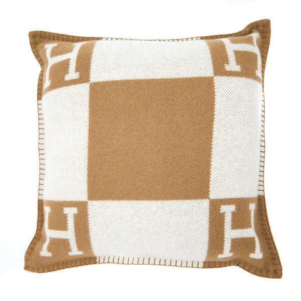 Hermes Avalon Pillow, Small Model Ecru/Camel