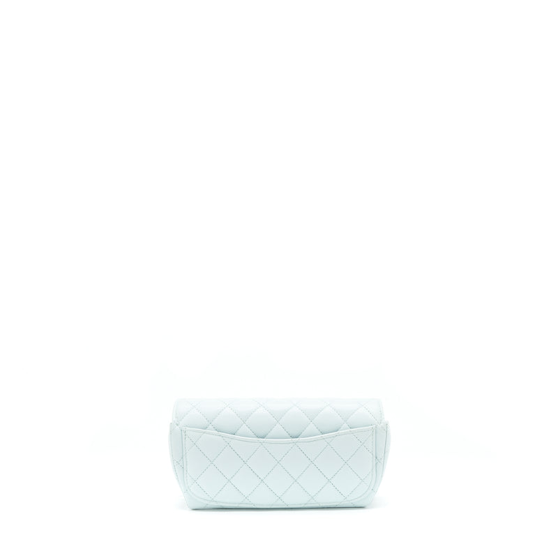 Chanel Glasses Case With Chain Caviar Light Blue SHW