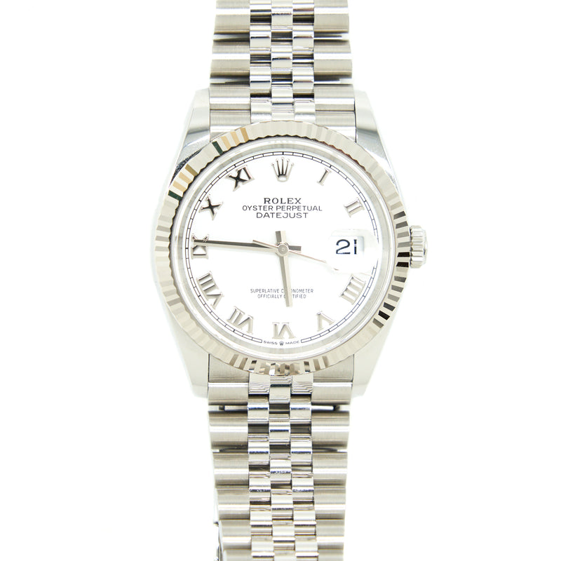 Rolex Datejust 36 Oyster Steel And White Gold White Dial