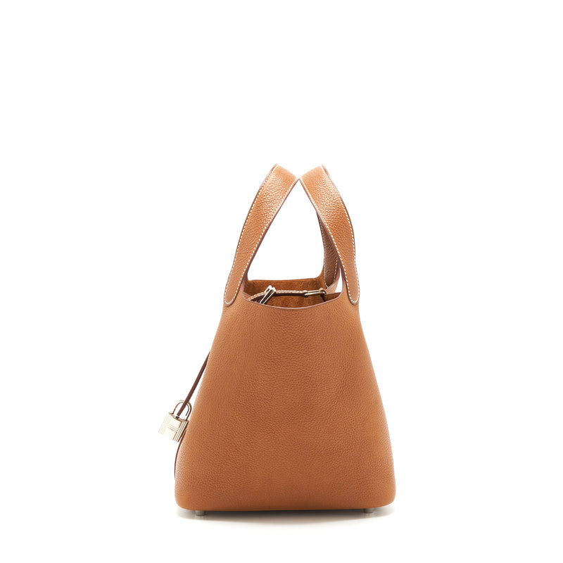Hermes picotin 18 Lock bag Barenia Faubourg Calfskin Gold SHW stamp Z