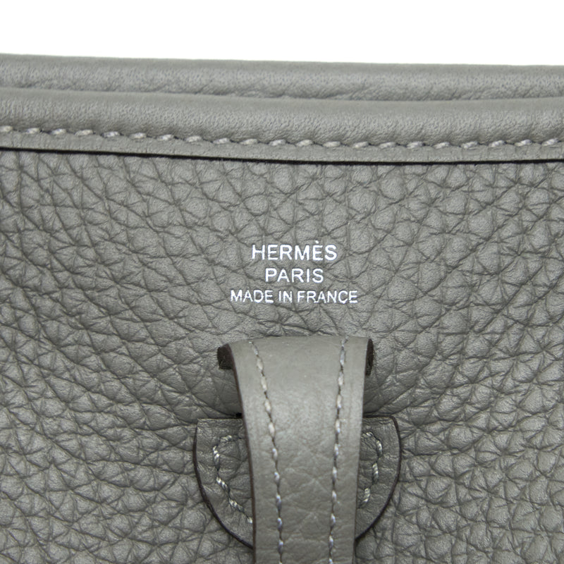 Hermes Mini Evelyne Clemence 0L Gris Meyer SHW Stamp U