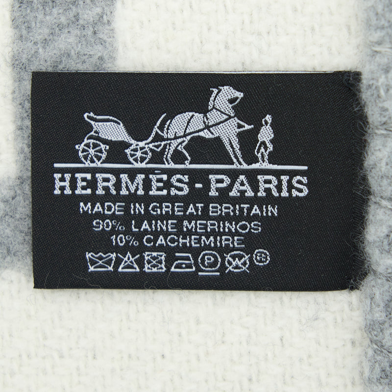 Hermes Avalon Throw Blanket Ecru/Gris Clair