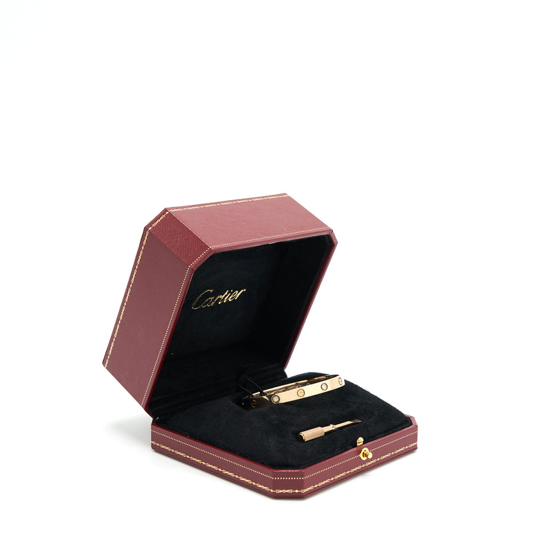 Cartier Size 17 Love Bracelet Rosegold With 4 Diamonds