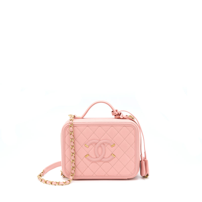 Chanel Filigree Vanity Case Caviar Pink GHW