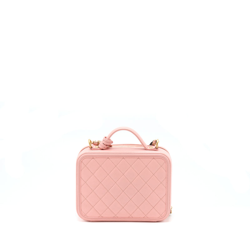 Chanel Filigree Vanity Case Caviar Pink GHW