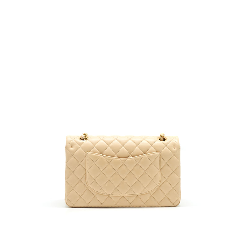 CHANEL MEDIUM CLASSIC DOUBLE FLAP LAMBSKIN BEIGE WITH GHW