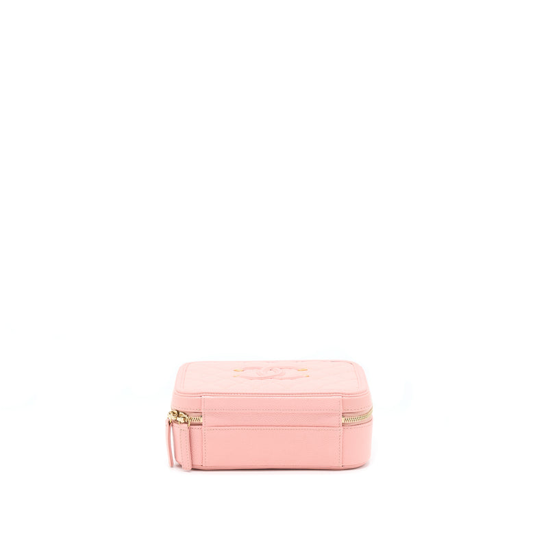 Chanel Filigree Vanity Case Caviar Pink GHW