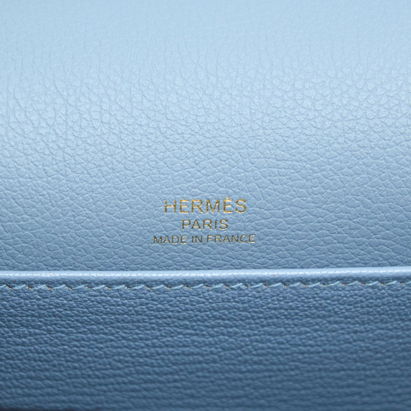 Hermes Mini Roulis Evercolor Bleu Lin GHW Stamp U