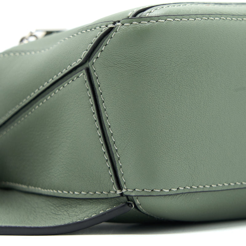 Loewe Mini Puzzle Bumbag Calfskin Dark Sage SHW