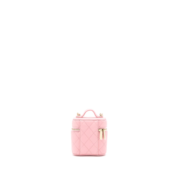 Chanel Mini Top Handle Vanity Case Caviar Pink LGHW