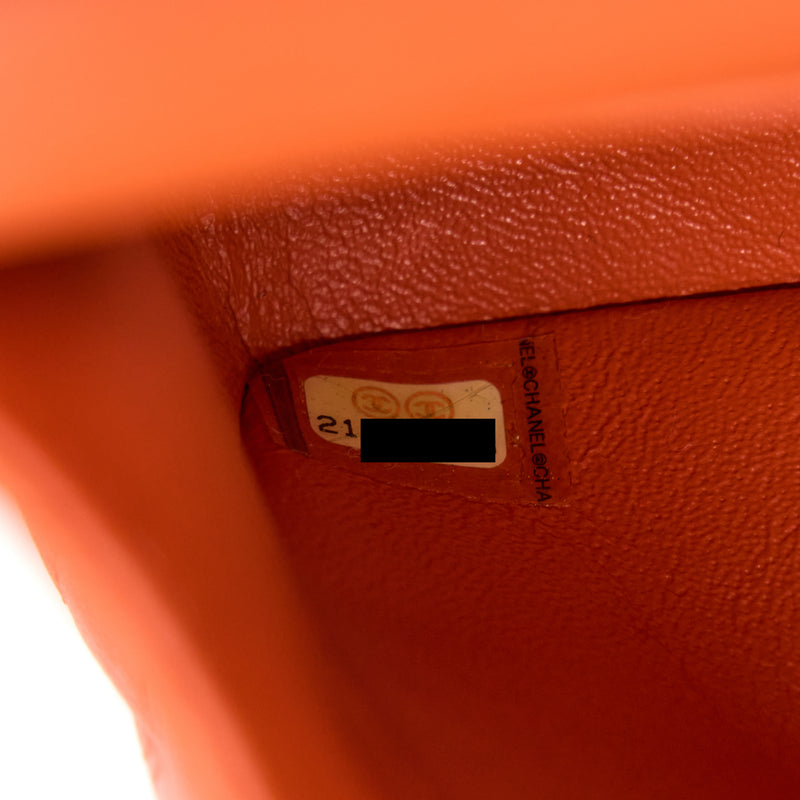 Chanel Medium Classic Double Flap Bag Lambskin Orange SHW
