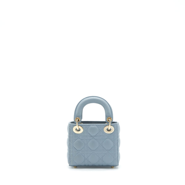 Dior Micro Lady Dior Bag Cannage Lambskin Cloud Blue LGHW