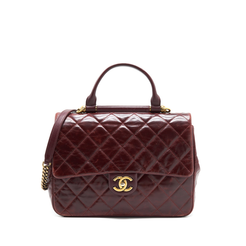 Chanel Quilted Shoulder Flap Bag Lambskin Red GHW