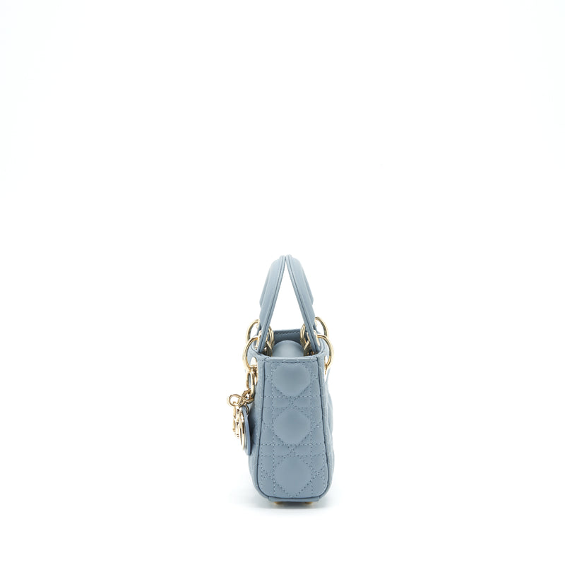 Dior Micro Lady Dior Bag Cannage Lambskin Cloud Blue LGHW