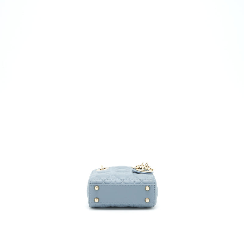 Dior Micro Lady Dior Bag Cannage Lambskin Cloud Blue LGHW