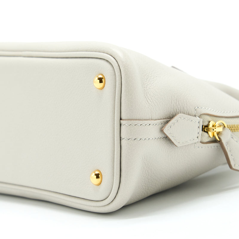 Hermes Mini Bolide Evercolor Gris Pearl GHW Stamp Y