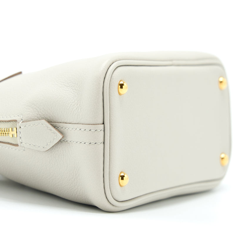 Hermes Mini Bolide Evercolor Gris Pearl GHW Stamp Y