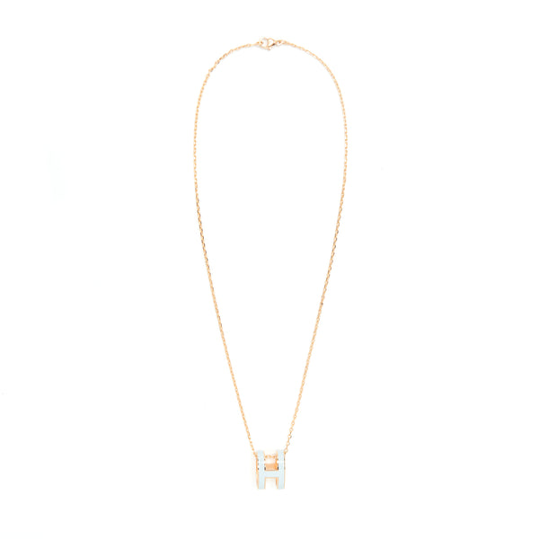 Hermes Pop H Pendant Blue Zephyr RGHW