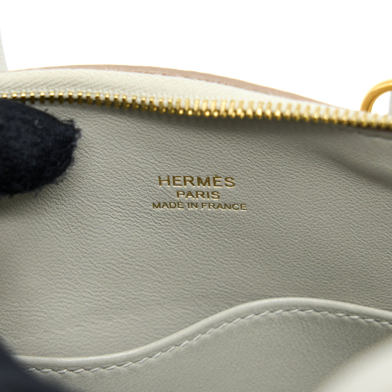 Hermes Mini Bolide Evercolor Gris Pearl GHW Stamp Y