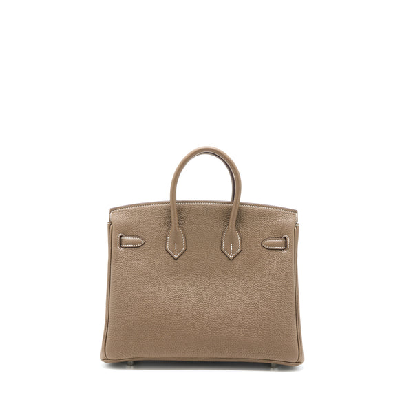 Hermes Birkin 25 Togo Etoupe SHW Stamp D with An Extra Rodeo PM Bag Charm