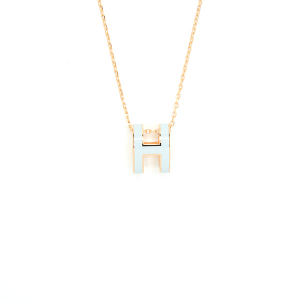 Hermes Pop H Pendant Blue Zephyr RGHW