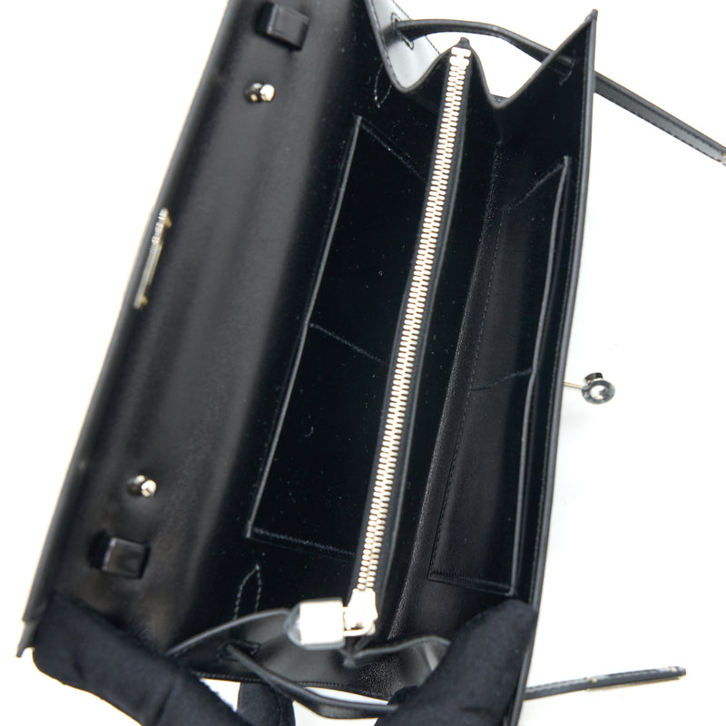 Hermes Kelly To Go Box Leather Black SHW Stamp U