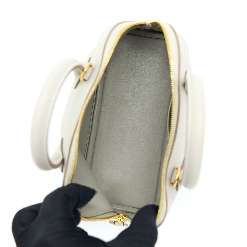 Hermes Mini Bolide Evercolor Gris Pearl GHW Stamp Y