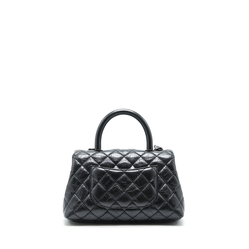 Chanel Small Coco Handle Aged Calfskin So Black With Black Hardware