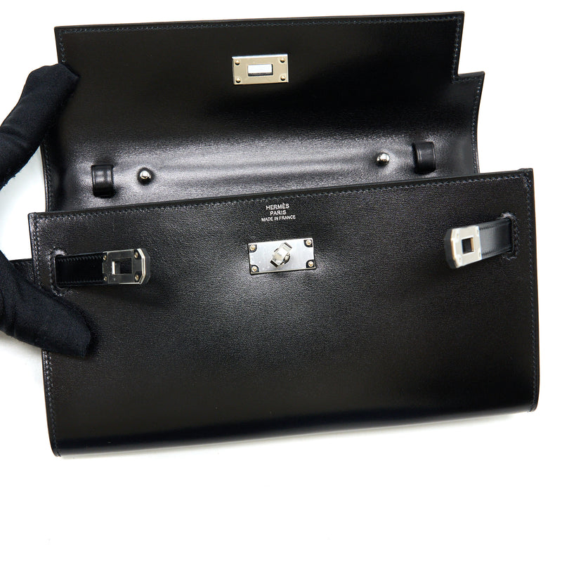 Hermes Kelly To Go Box Leather Black SHW Stamp U