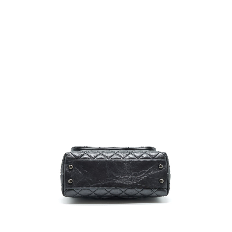 Chanel Small Coco Handle Aged Calfskin So Black With Black Hardware