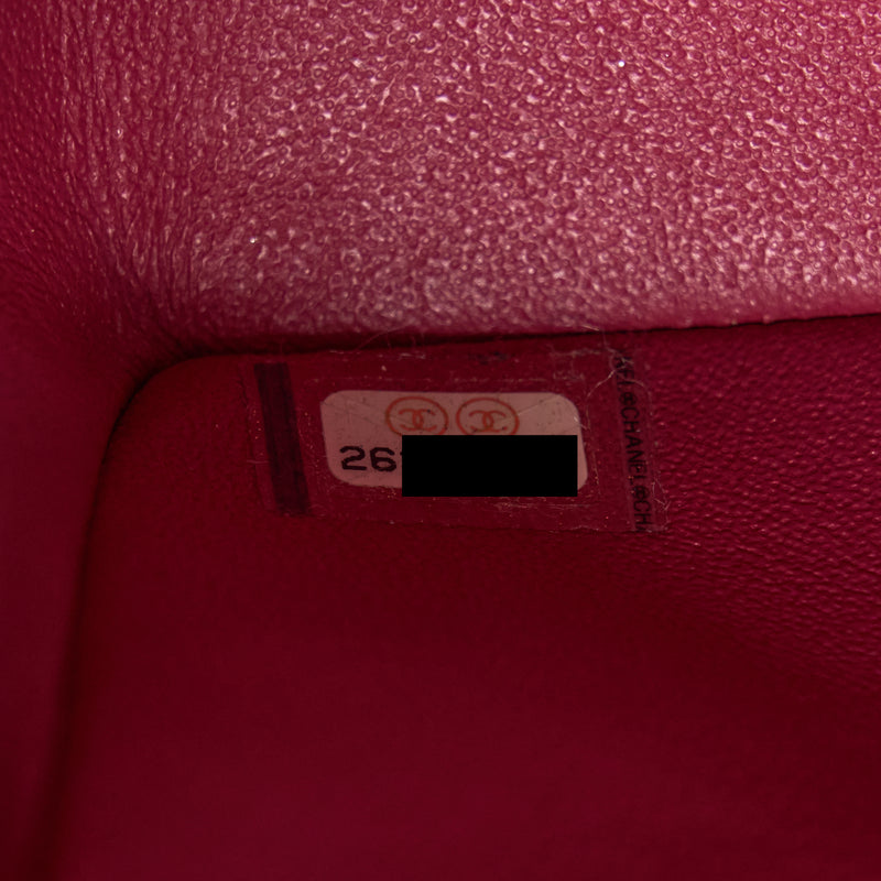 Chanel 18B Classic Mini Rectangular Flap Bag Caviar Dark Pink SHW