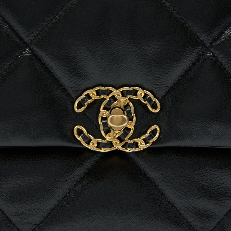 Chanel Medium 19 Bag Goatskin Black With Multicolour Hardware