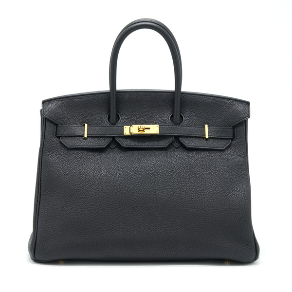 Hermes Birkin 35 Togo Black GHW Stamp X
