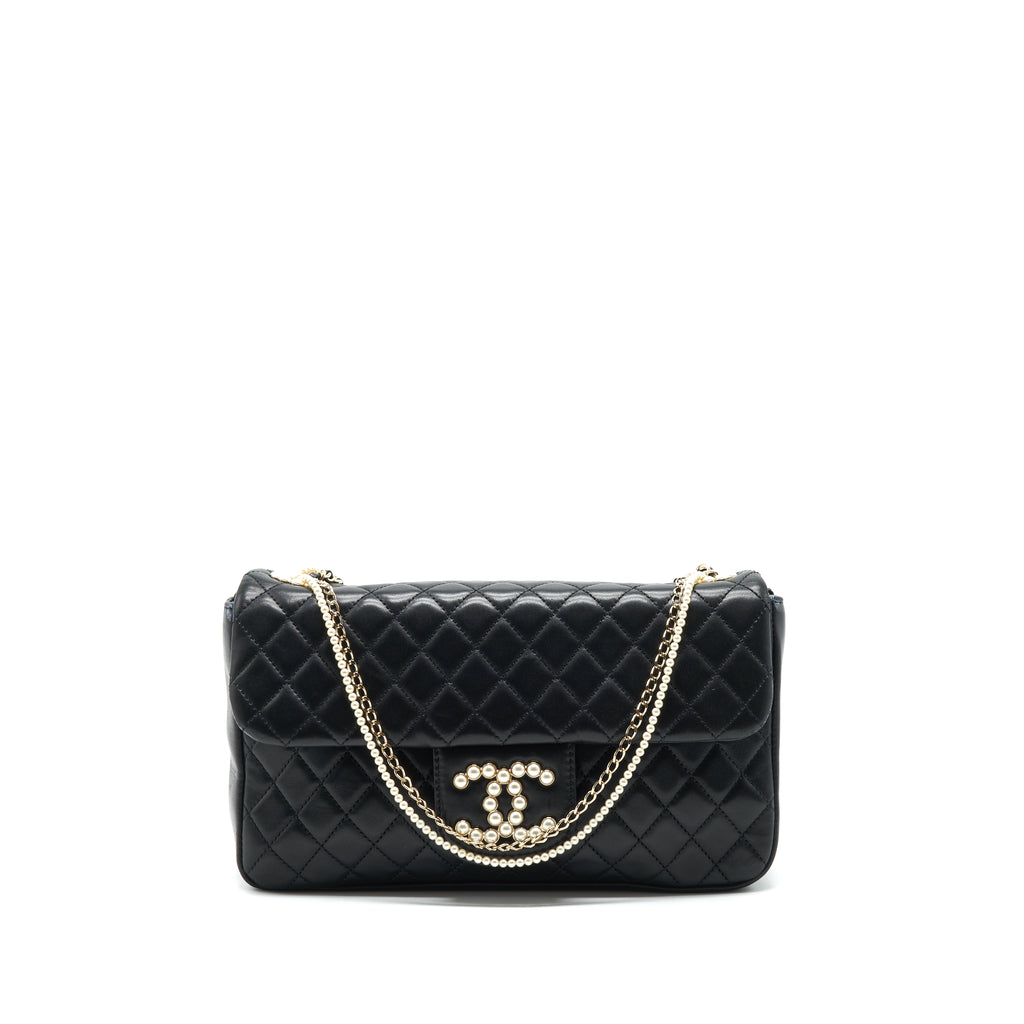 Chanel Westminster Shoulder Bag Lambskin Black LGHW