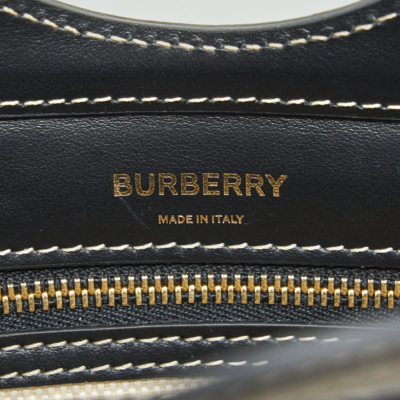 Burberry Mini Two-tone Canvas/Leather pocket bag