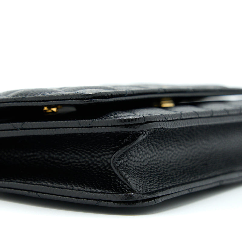 Chanel Classic Wallet On Chain Caviar Black GHW (Microchip)