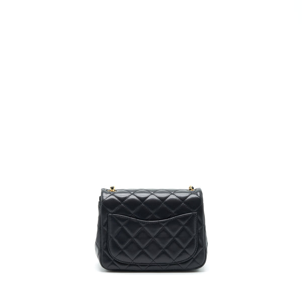 Chanel 22S Pearl Crush Mini Square Flap Bag Lambskin Black GHW (Microchip)