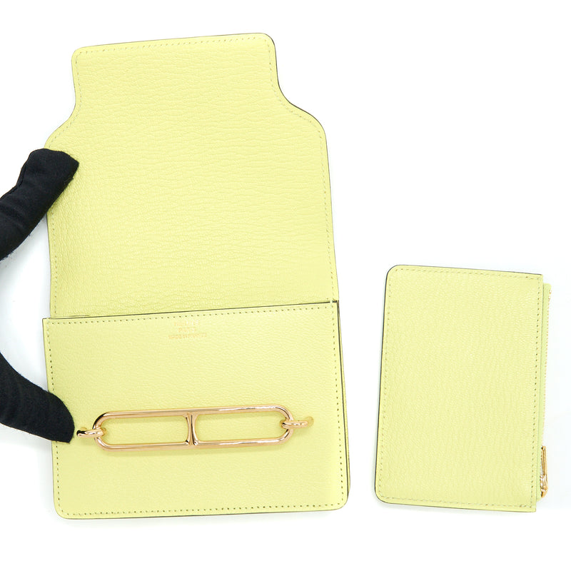 Hermes Roulis Slim Mysore Goatskin R9 Jaune Bourgeon LGHW Stamp Z