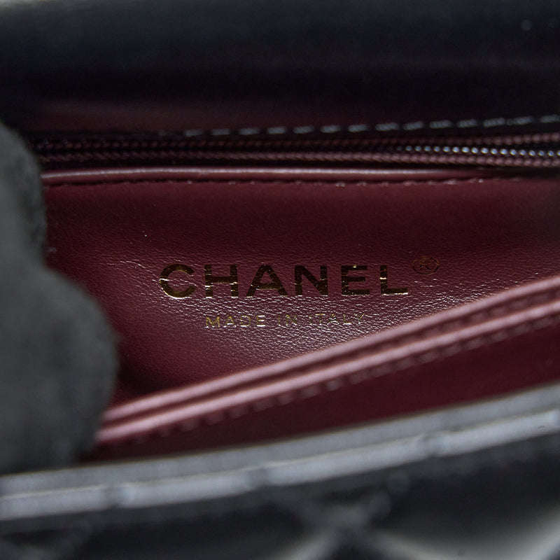 Chanel 22A Mini Coco Handle with Detailed Letter Handle Calfskin Black Brushed GHW (Microchip)