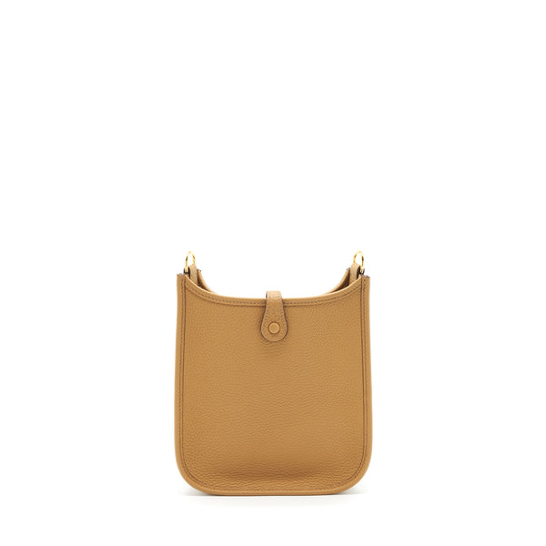 Hermes Mini Evelyne Clemence Biscuit/Camel GHW Stamp Z