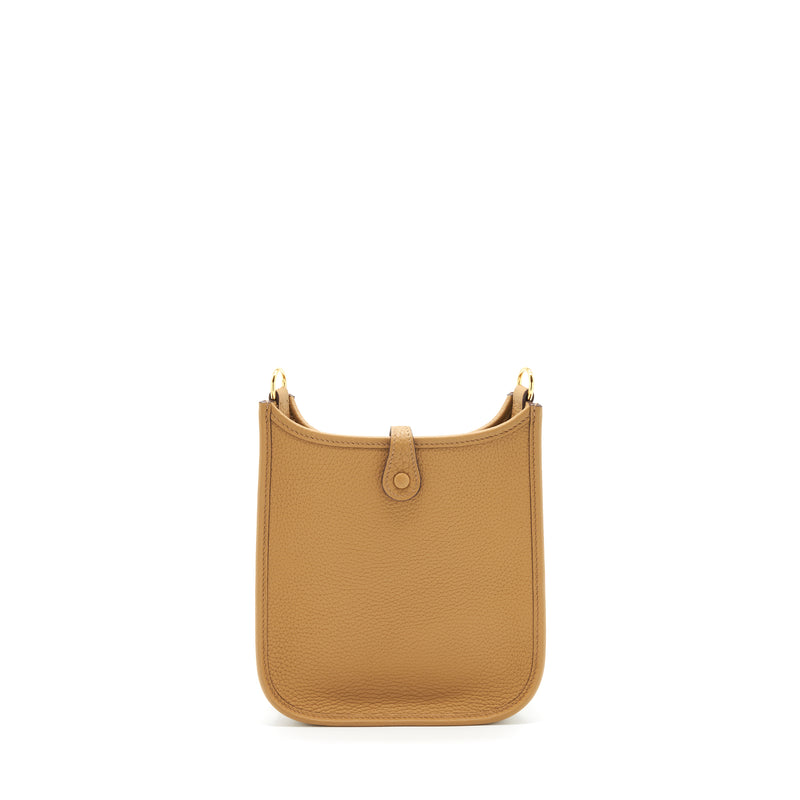 Hermes Mini Evelyne Clemence Biscuit/Camel GHW Stamp Z