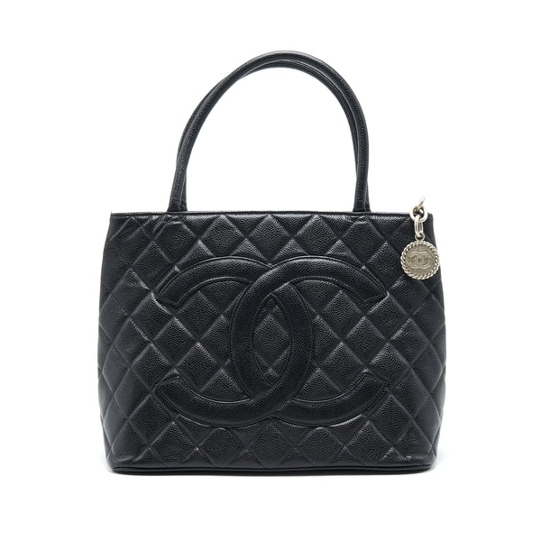 Chanel Vintag Medallion Tote Bag Caviar Black SHW