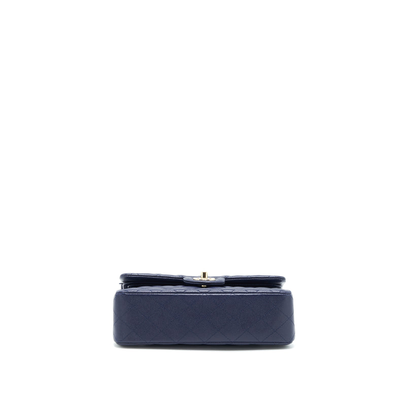 Chanel Small Classic Flap Bag Caviar Dark Blue LGHW