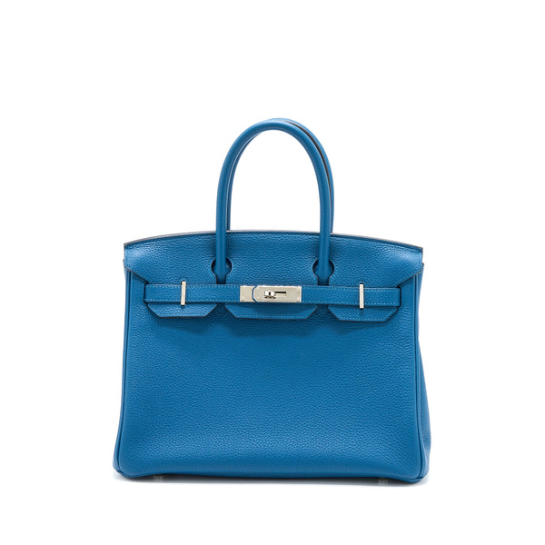 Hermes Birkin 30 Togo S7 Bleu De Galice SHW Stamp T